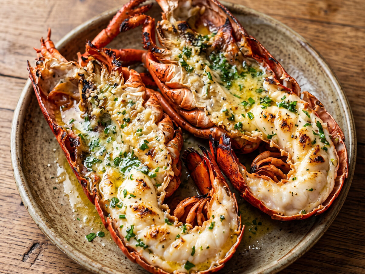 Gegrillter Hummer mit Kräuter-Parmesanbutter