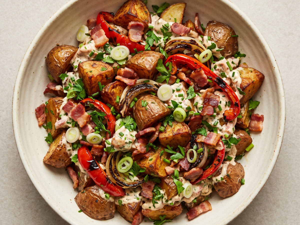 Gegrillter Kartoffelsalat mit Bacon