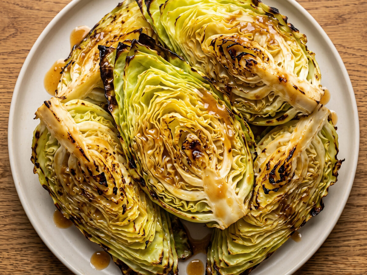 Gegrillter Spitzkohl mit Miso-Butter