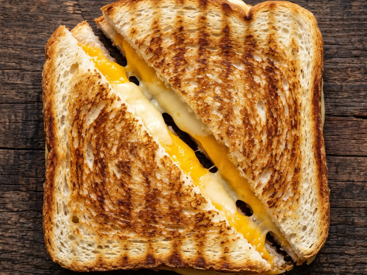 Gegrilltes Käsesandwich mit Cheddar und Gouda