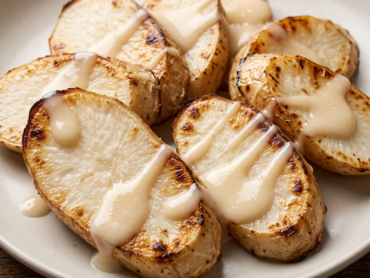 Gegrilltes Nagaimo mit weißer Miso-Sauce