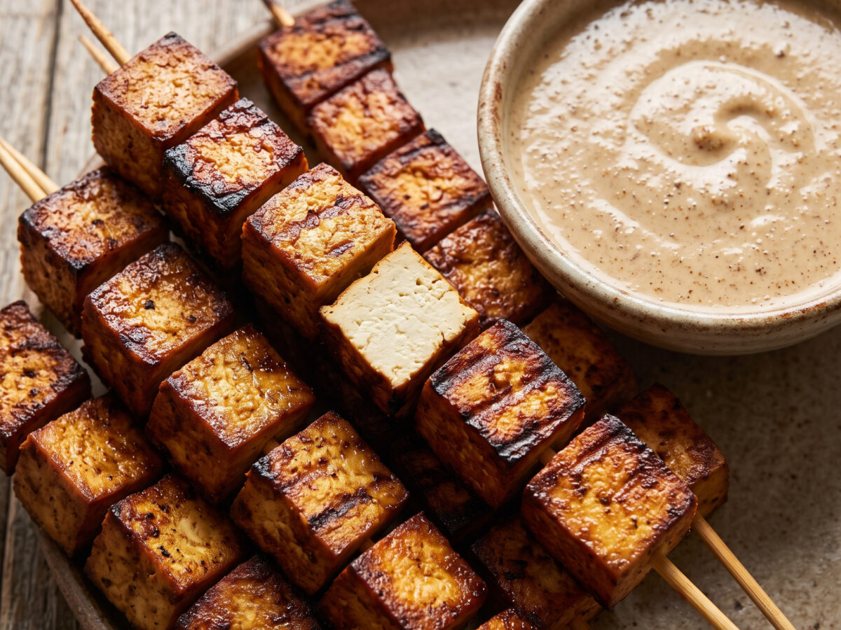 Tofu-Mtsvadi mit Bazhe