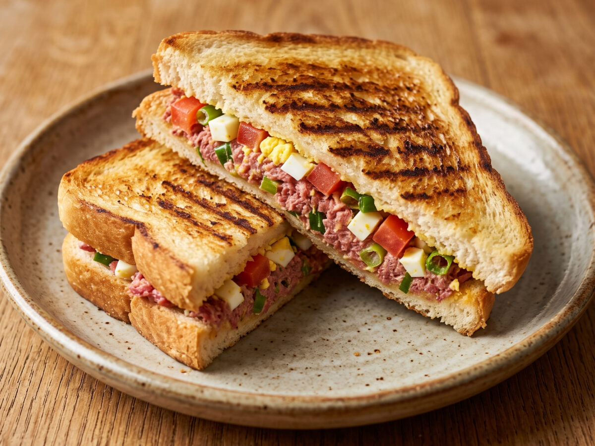 Ghanaischer Corned-Beef-Ei-Toast vom Grill
