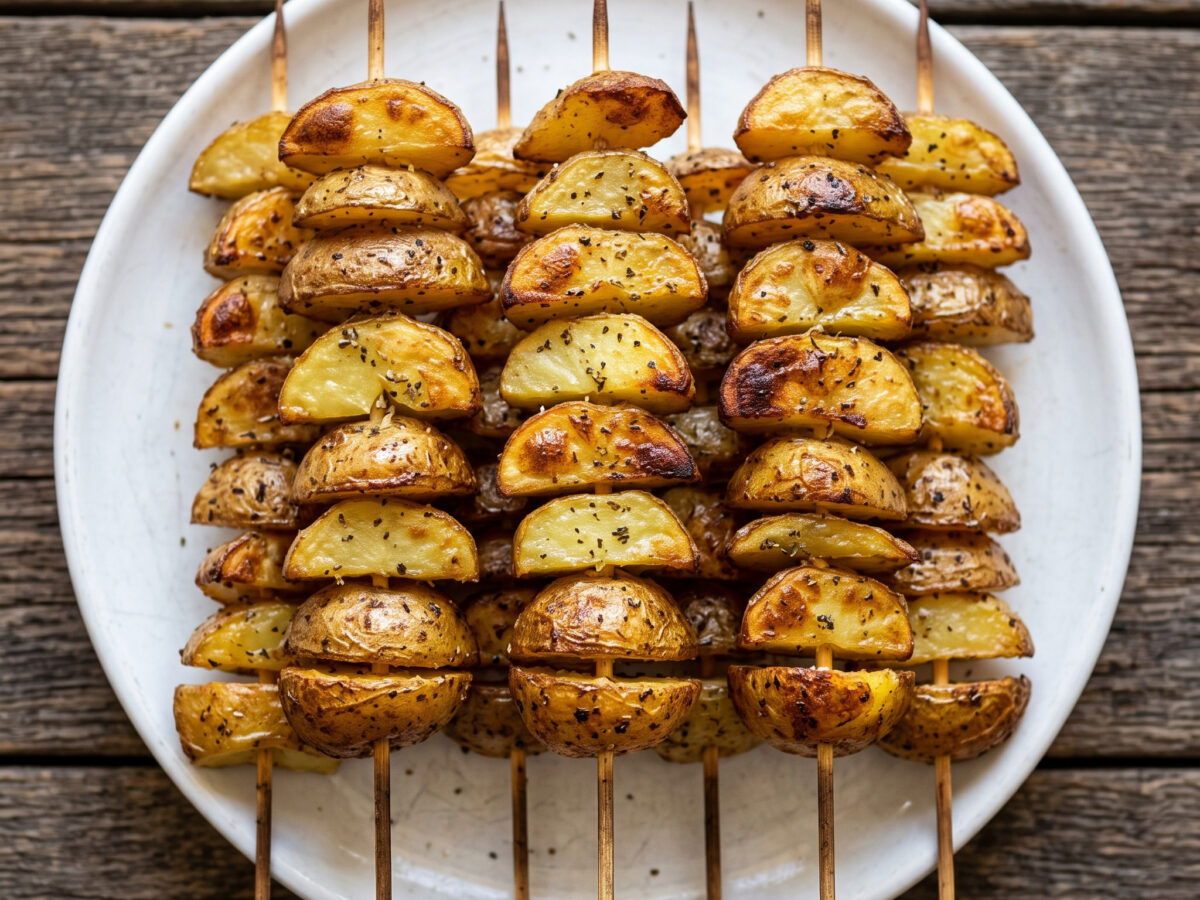 Griechische Kartoffelspieße vom Grill