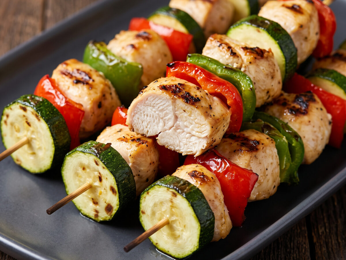Amerikanische Hähnchen-Kabobs vom Direktgrill