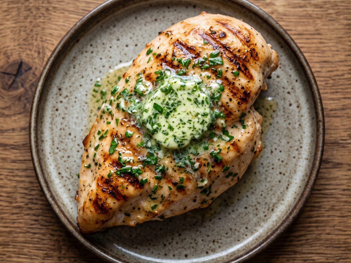 Hähnchenbrust mit Kräuterbutter vom Grill