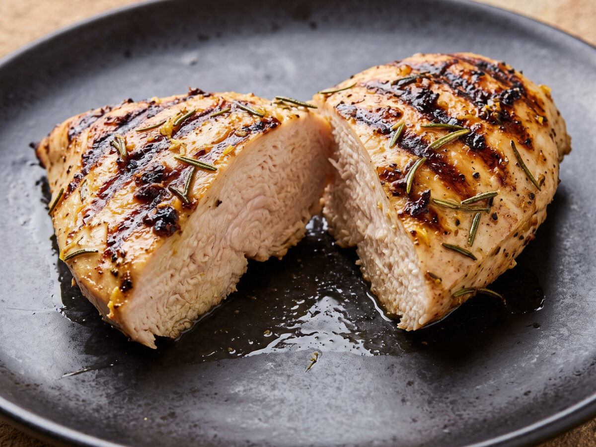 Gegrilltes Hähnchenfilet mit Zitronen-Rosmarin-Marinade