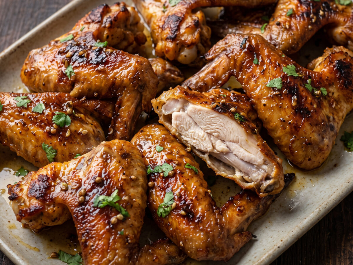 Hähnchenflügel mit Honig-Koriander-Marinade