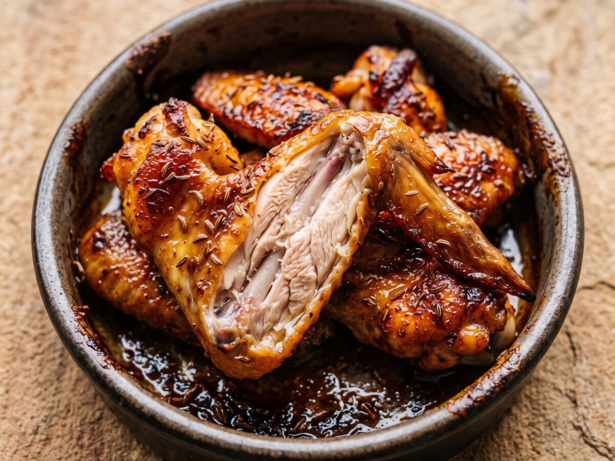 Hähnchenflügel mit Kümmel-Bier-Marinade