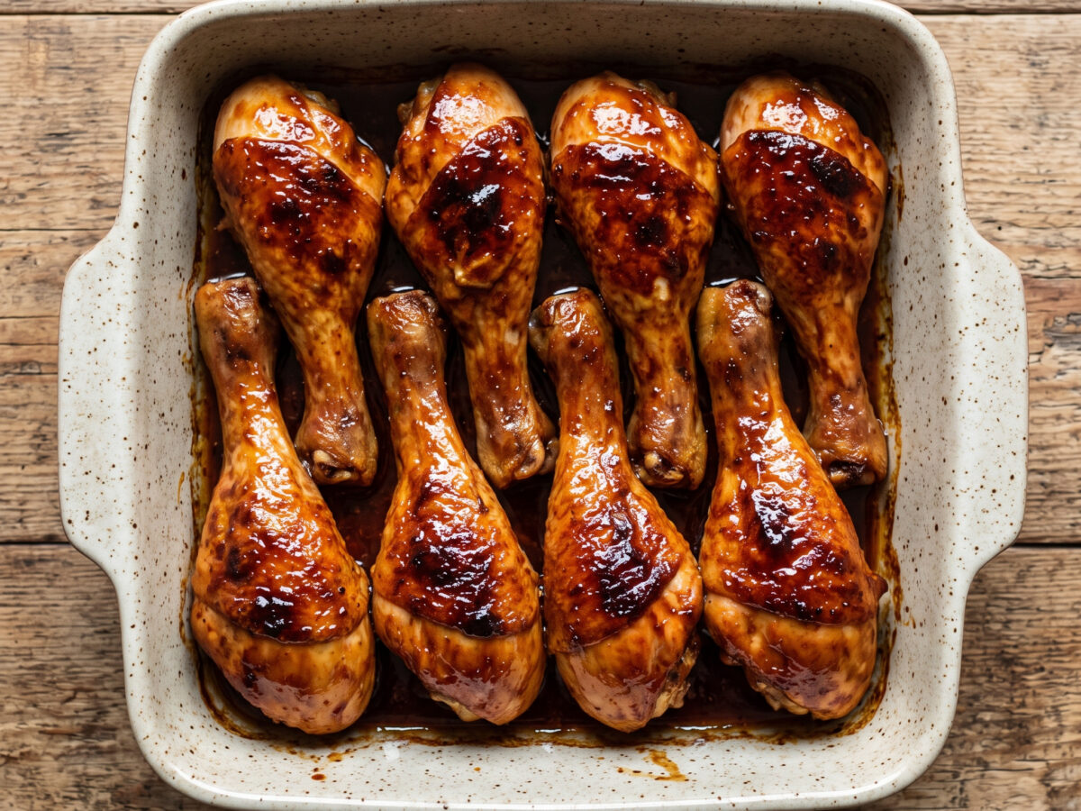 Hähnchenkeulen mit Honig-Ketchup-Marinade