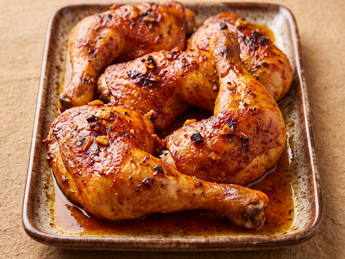 Hähnchenkeulen mit Paprika-Knoblauch-Marinade