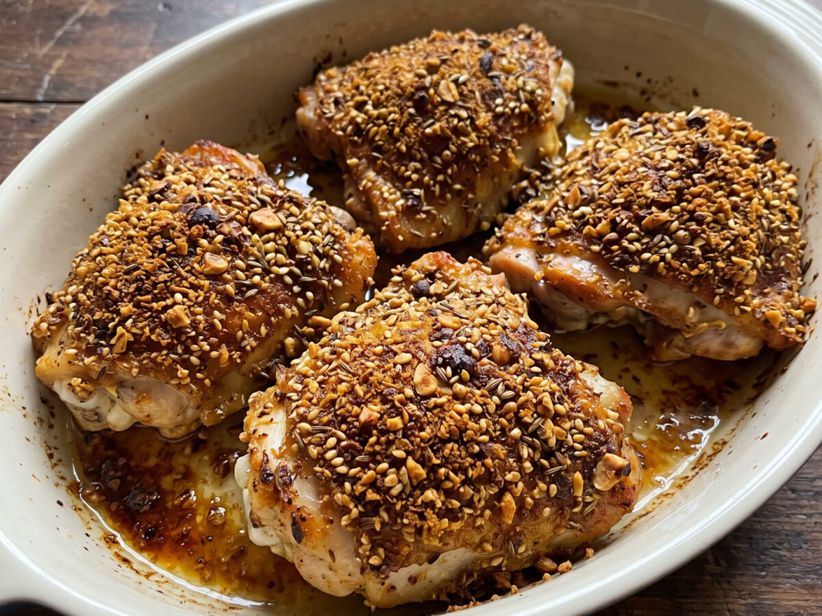 Hähnchenoberschenkel im Dukkah-Mantel vom Grill
