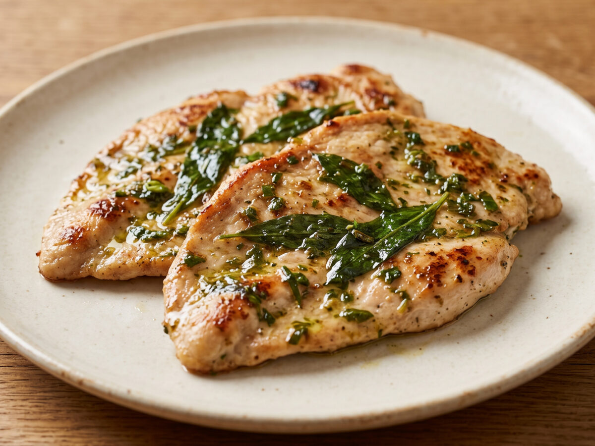 Hähnchenschnitzel mit Bärlauchmarinade vom Grill