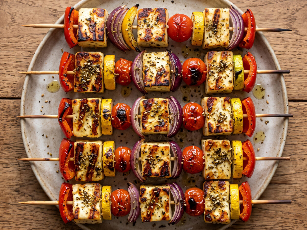 Halloumi direkt über der Glut