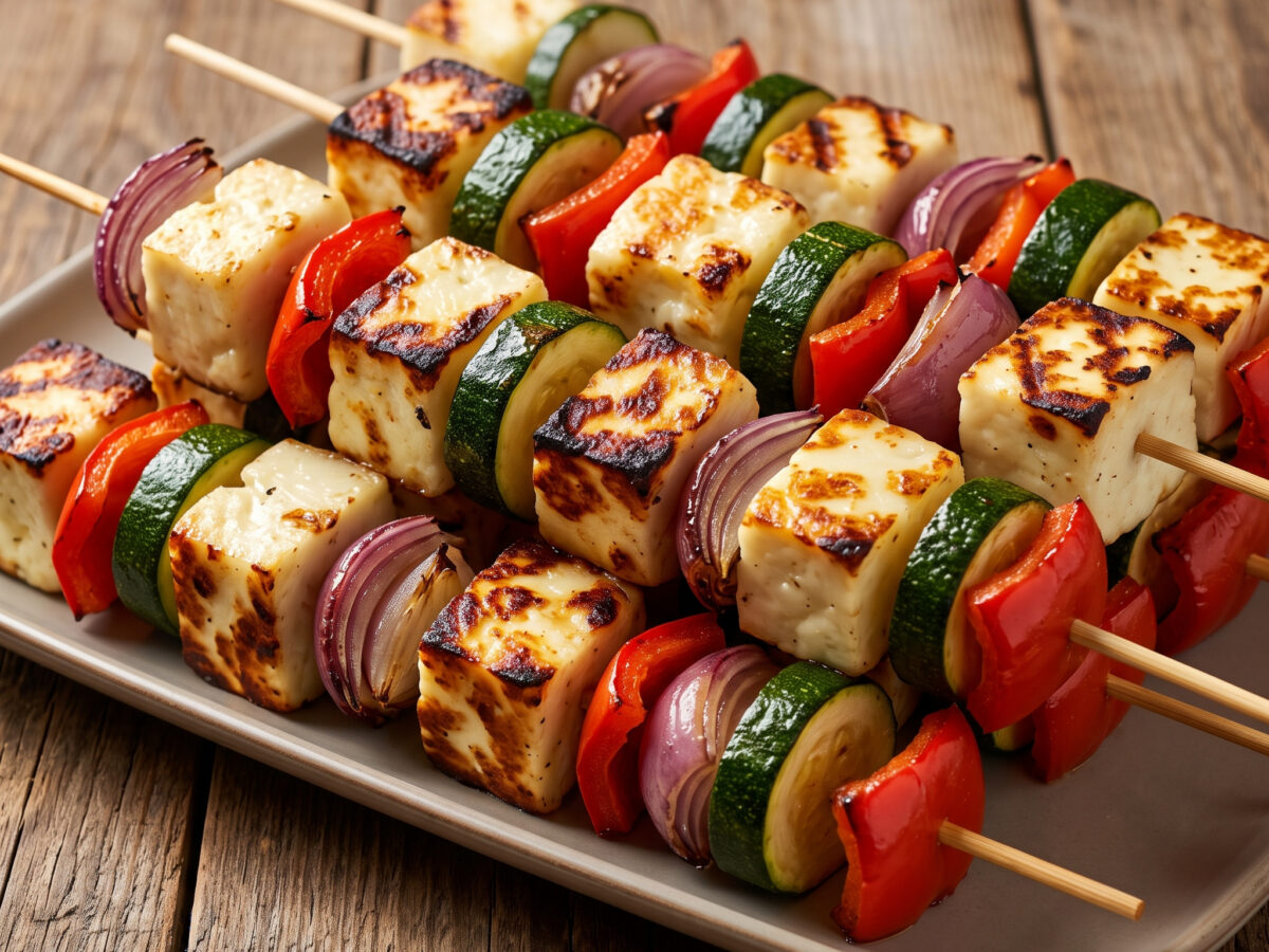 Halloumi-Gemüsespieße vom Grill