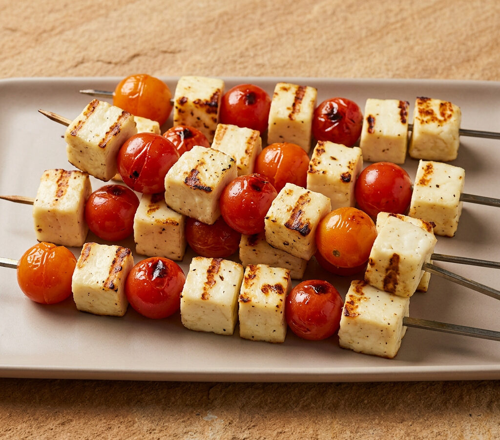 Halloumi-Tomaten-Spieße vom Grill