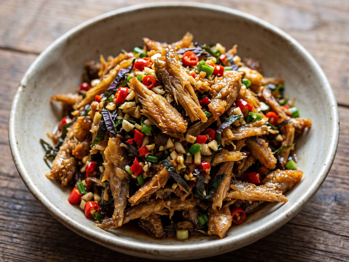 Handgezupfter Hunaner Huǒbèi yú vom Grill