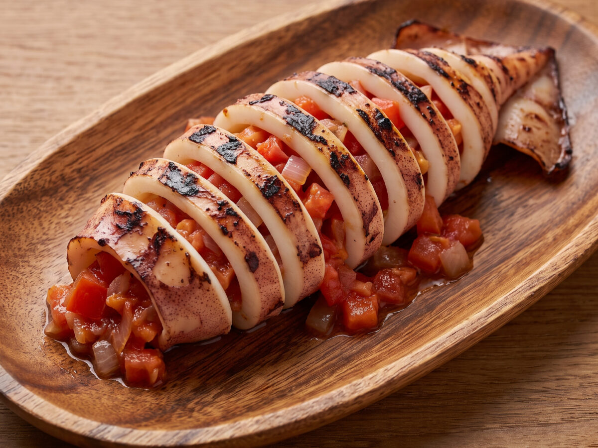 Inihaw na Pusit – gefüllter Tintenfisch vom Grill