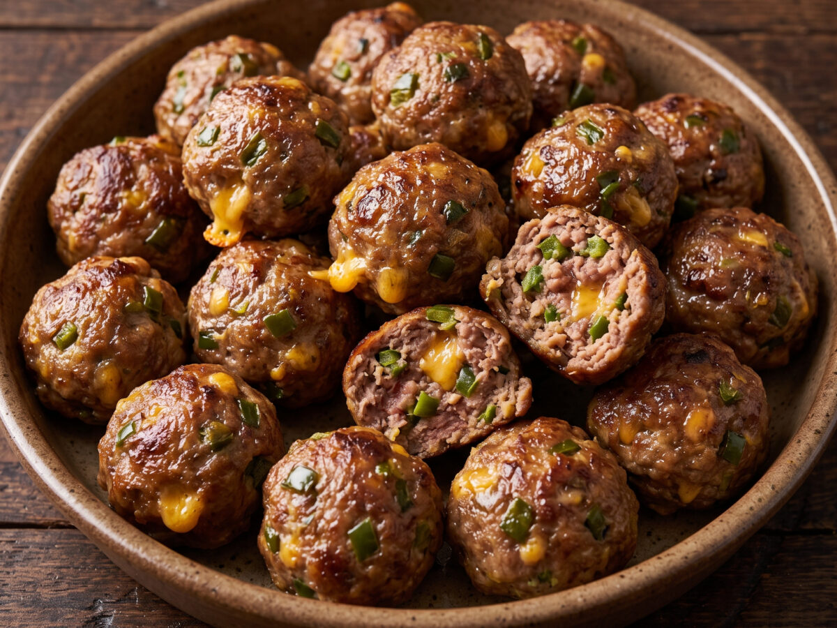 Jalapeño-Cheddar-Fleischbällchen vom Grill