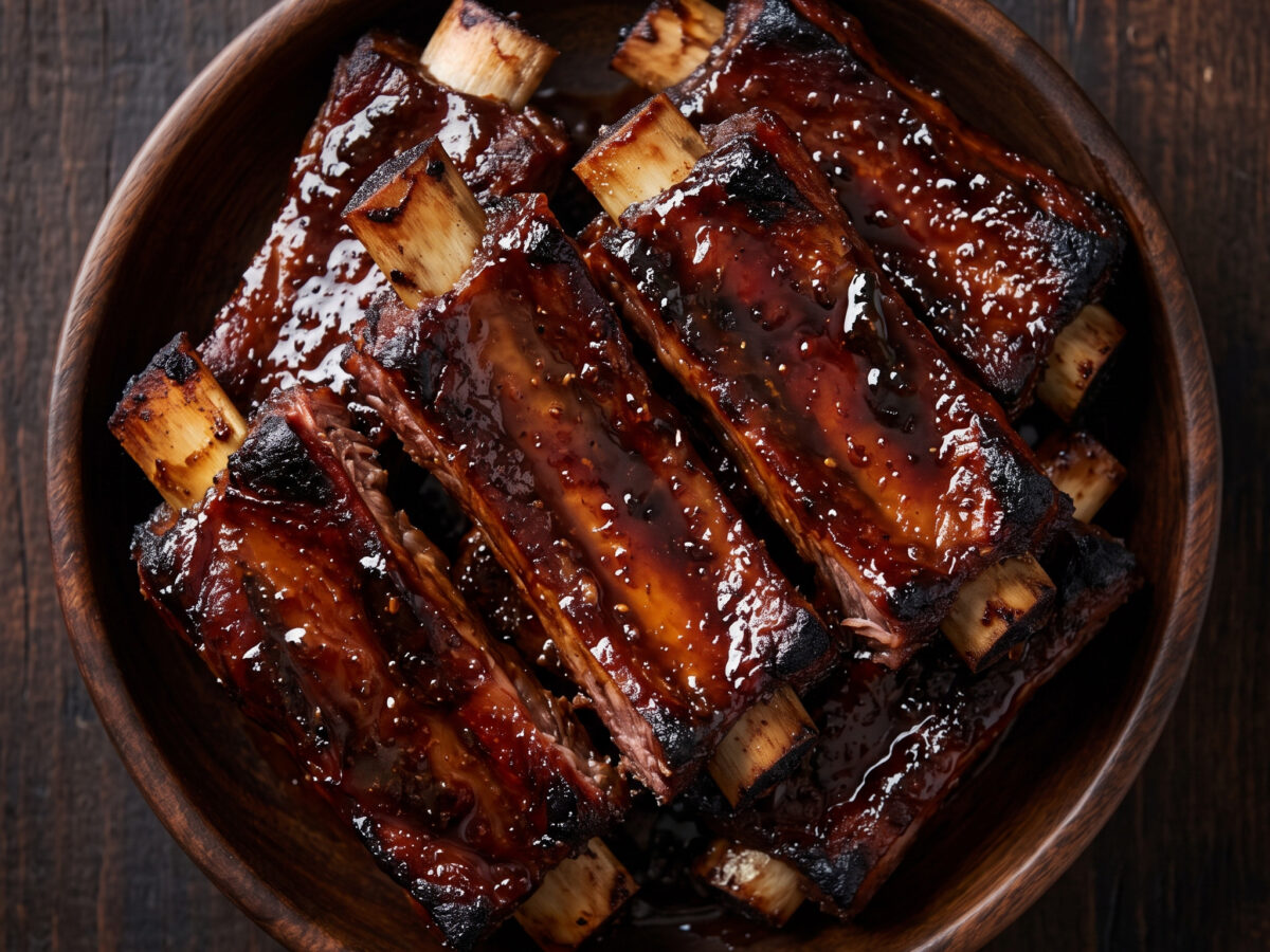 Jamaikanische BBQ-Rinderrippen mit Browning-Glasur