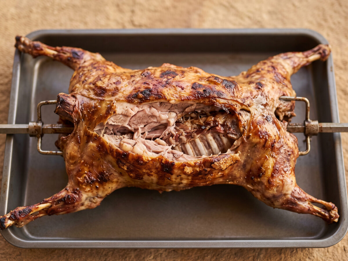 Janjetina s ražnja vom kroatischen Drehspieß