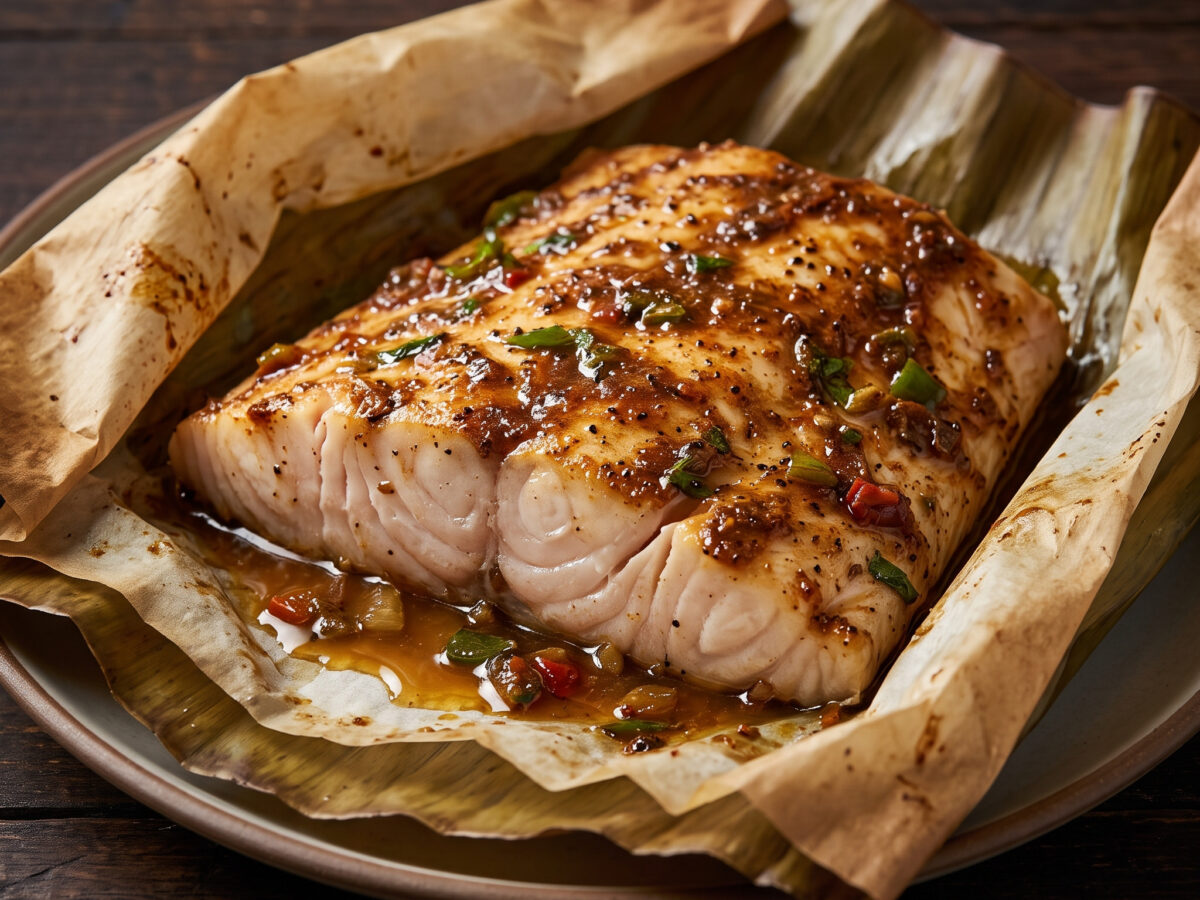 Jerk-Fischpäckchen mit Mahi-Mahi