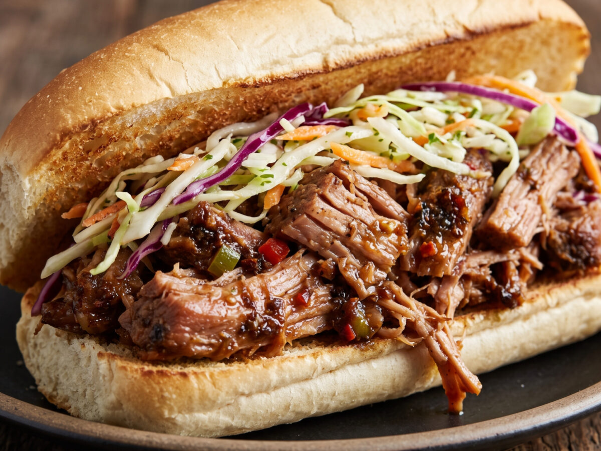 Jerk-Pork-Sandwich mit Limetten-Krautsalat