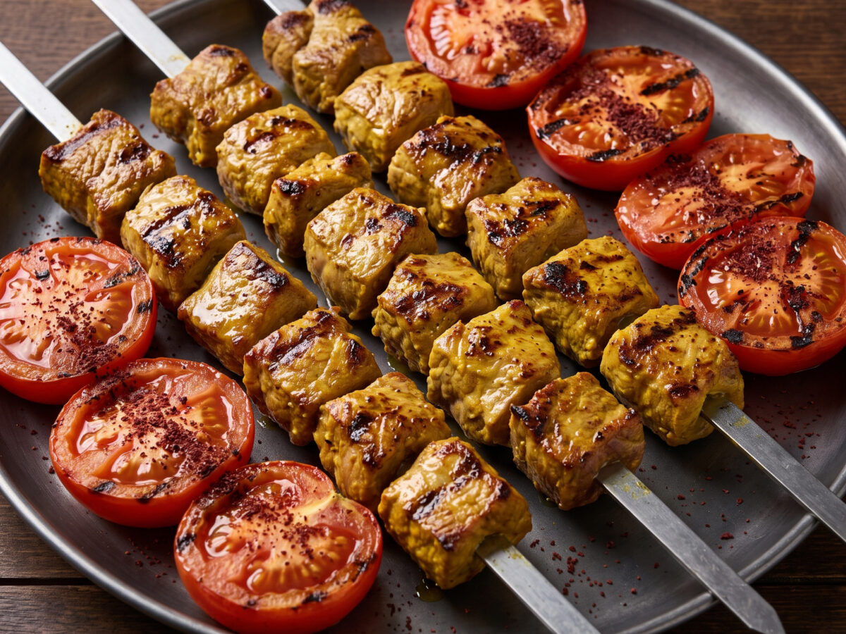 Kabab Chenjeh über Holzkohle
