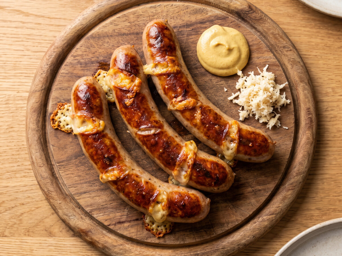 Käsekrainer von der Plancha