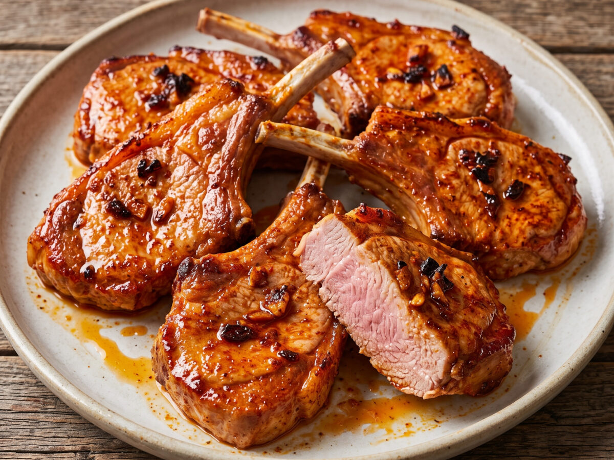 Kalbskoteletts mit Knoblauch-Paprika-Marinade