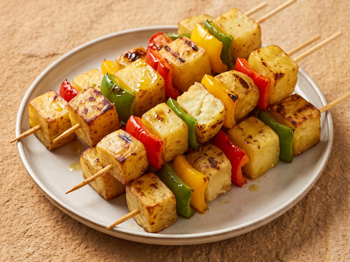 Kartoffel-Paprika-Spieße direkt vom Grill