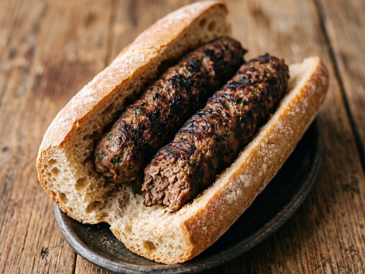 Kefta vom Grill im warmen Batbout