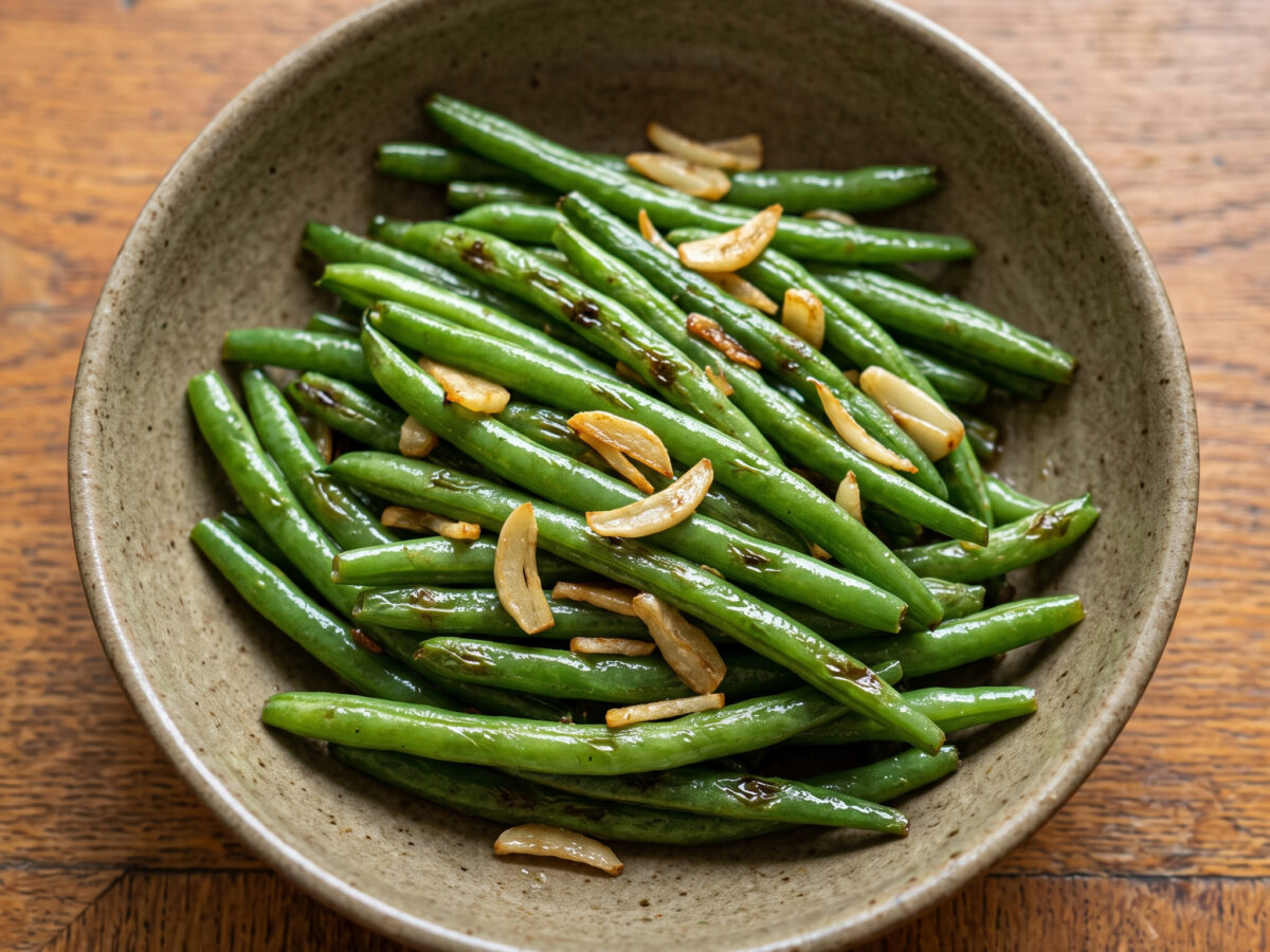 Đậu que xào tỏi: Knackige Bohnen mit Knoblauch
