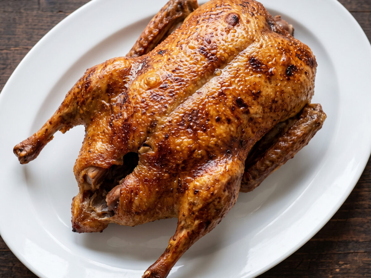 Knusprige Ente vom Drehspieß