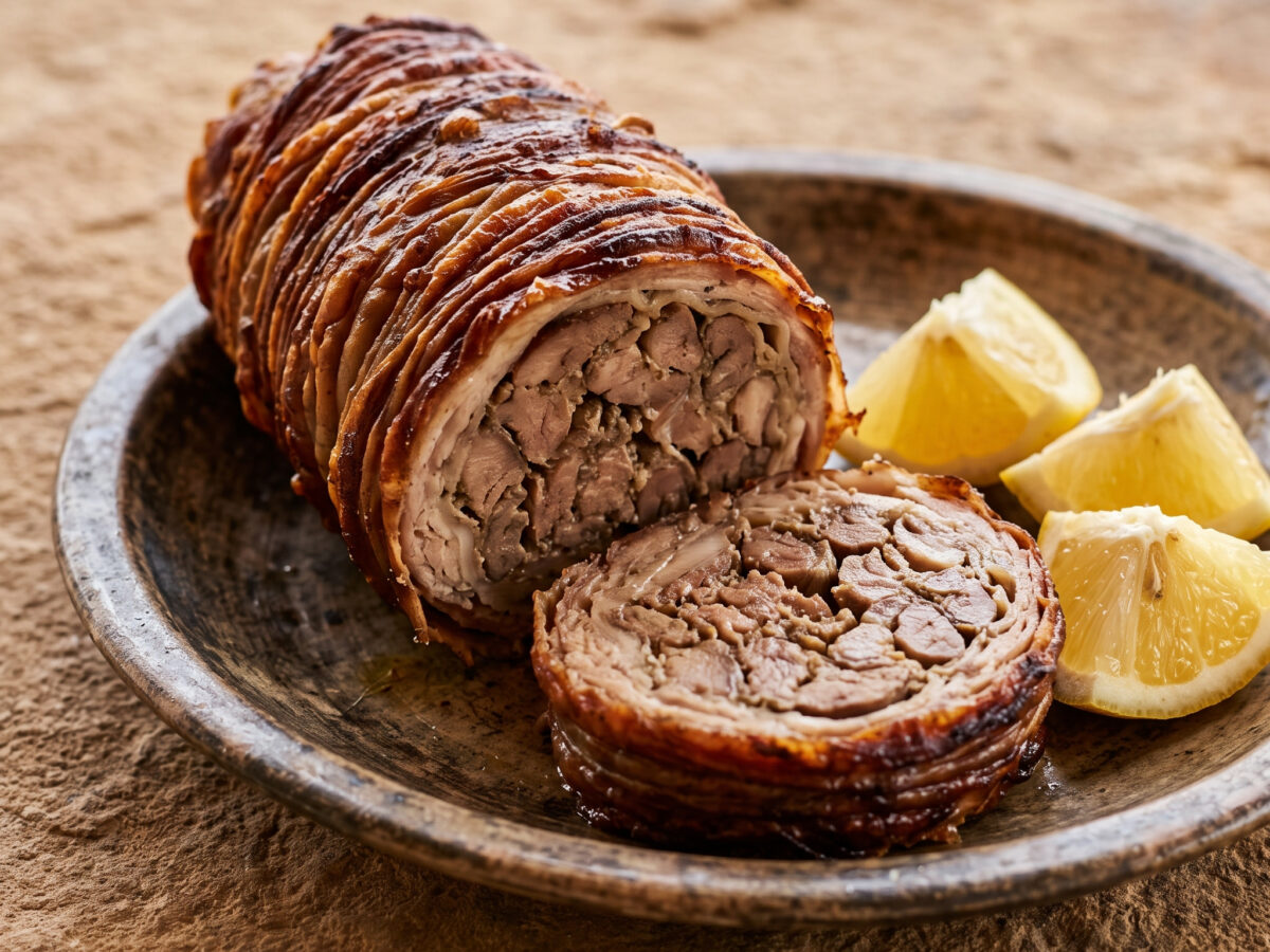 Kokoretsi vom griechischen Drehspieß