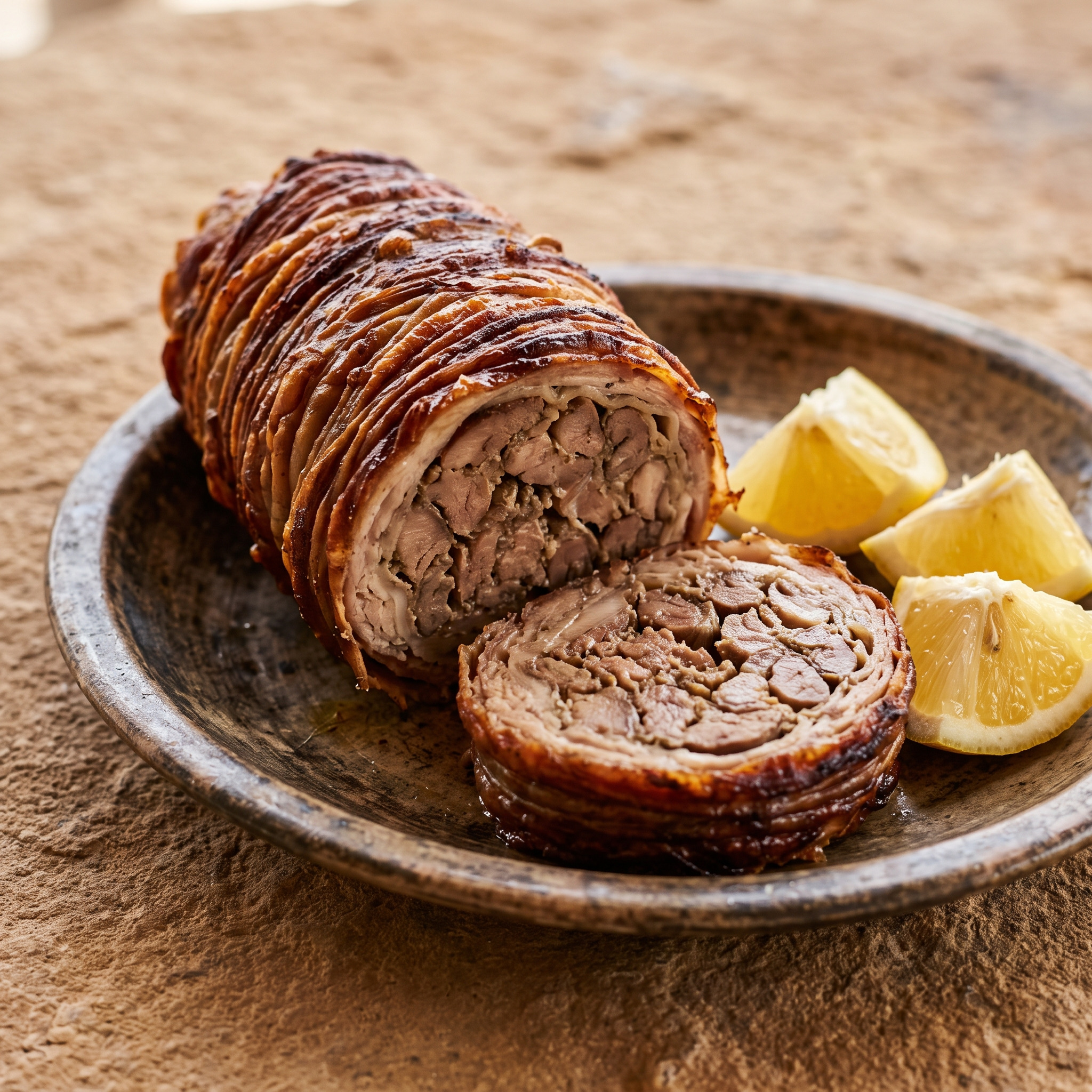 Kokoretsi vom griechischen Drehspieß