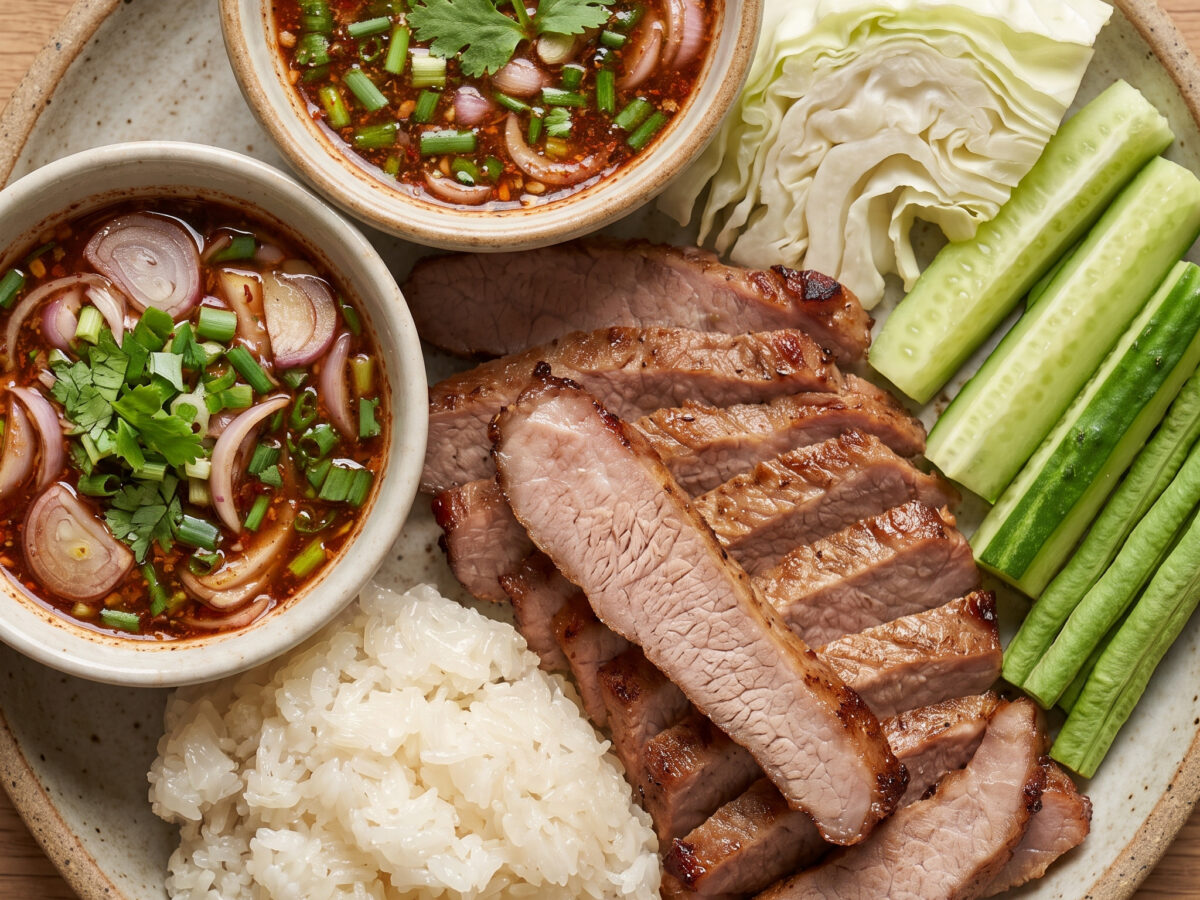 Kor Moo Yang mit Nam Jim Jaew