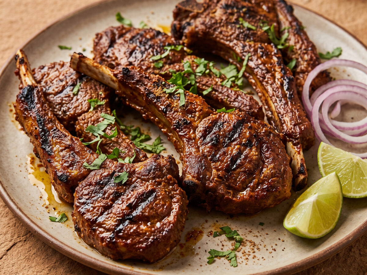 Lamm-Burra-Kebab vom Holzkohlegrill