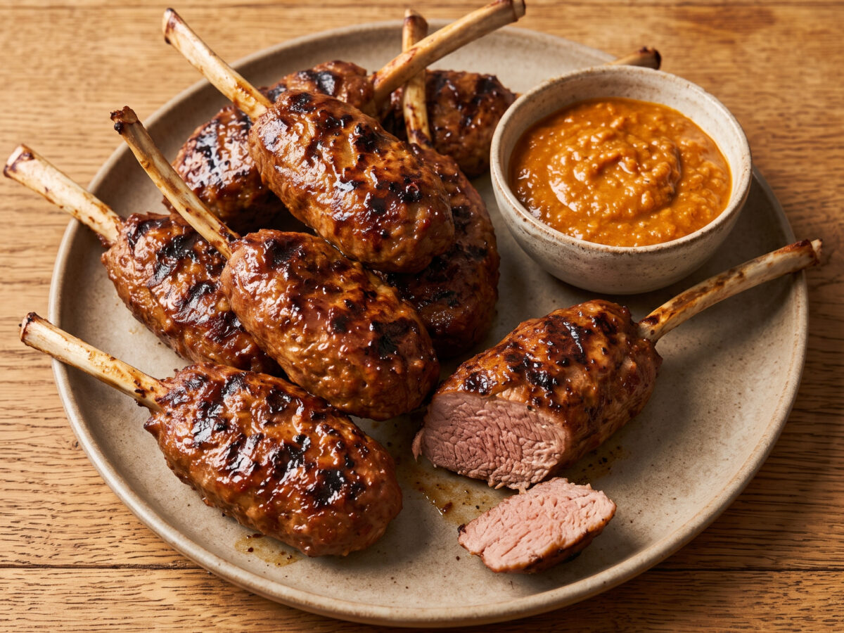 Lammkotelett-Satay vom Grill