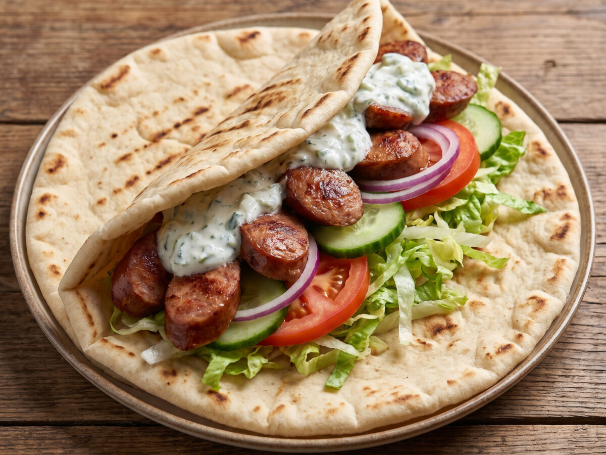 Loukaniko-Pita vom Grill