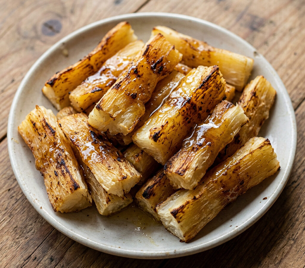 Mandioca na brasa mit Manteiga de Garrafa
