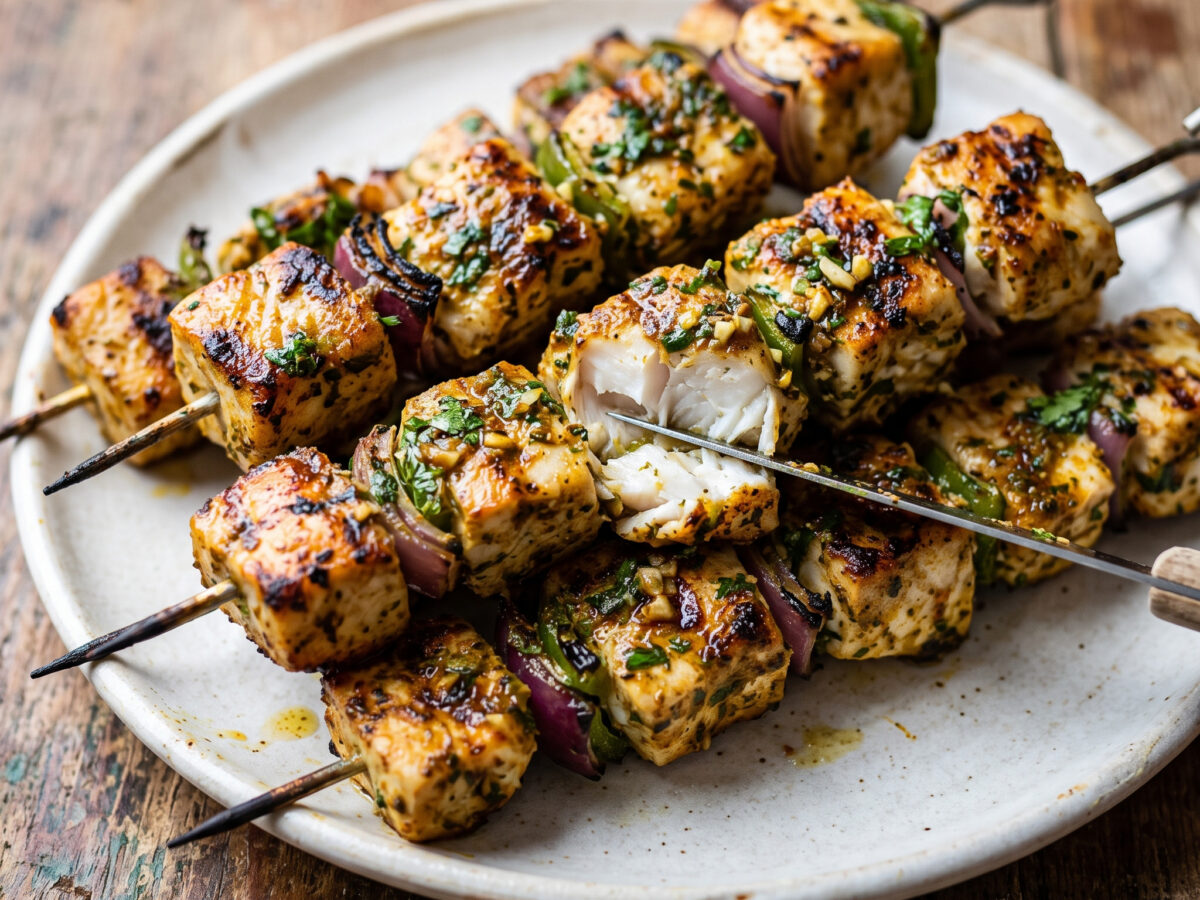 Marokkanische Fischspieße mit Chermoula