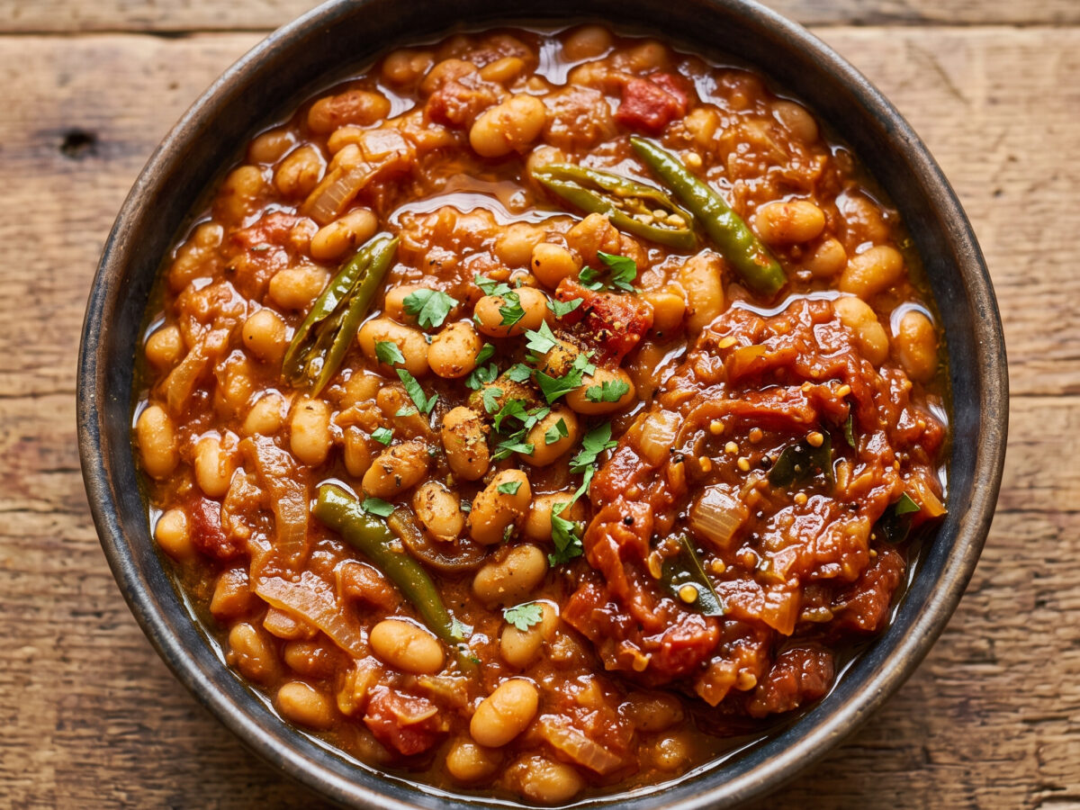 Masala-Baked-Beans mit Tomaten-Chutney