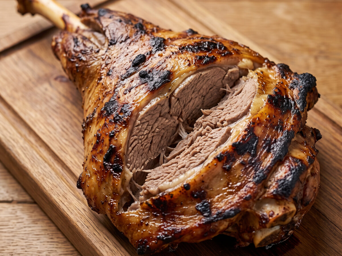 Mbuzi choma aus ganzer Ziegenkeule