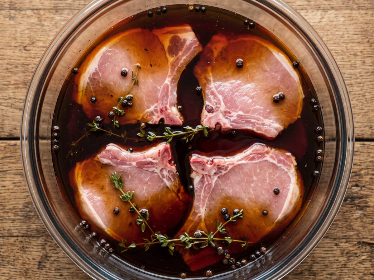 Melasse-Salzlake für gegrillte Schweinekoteletts