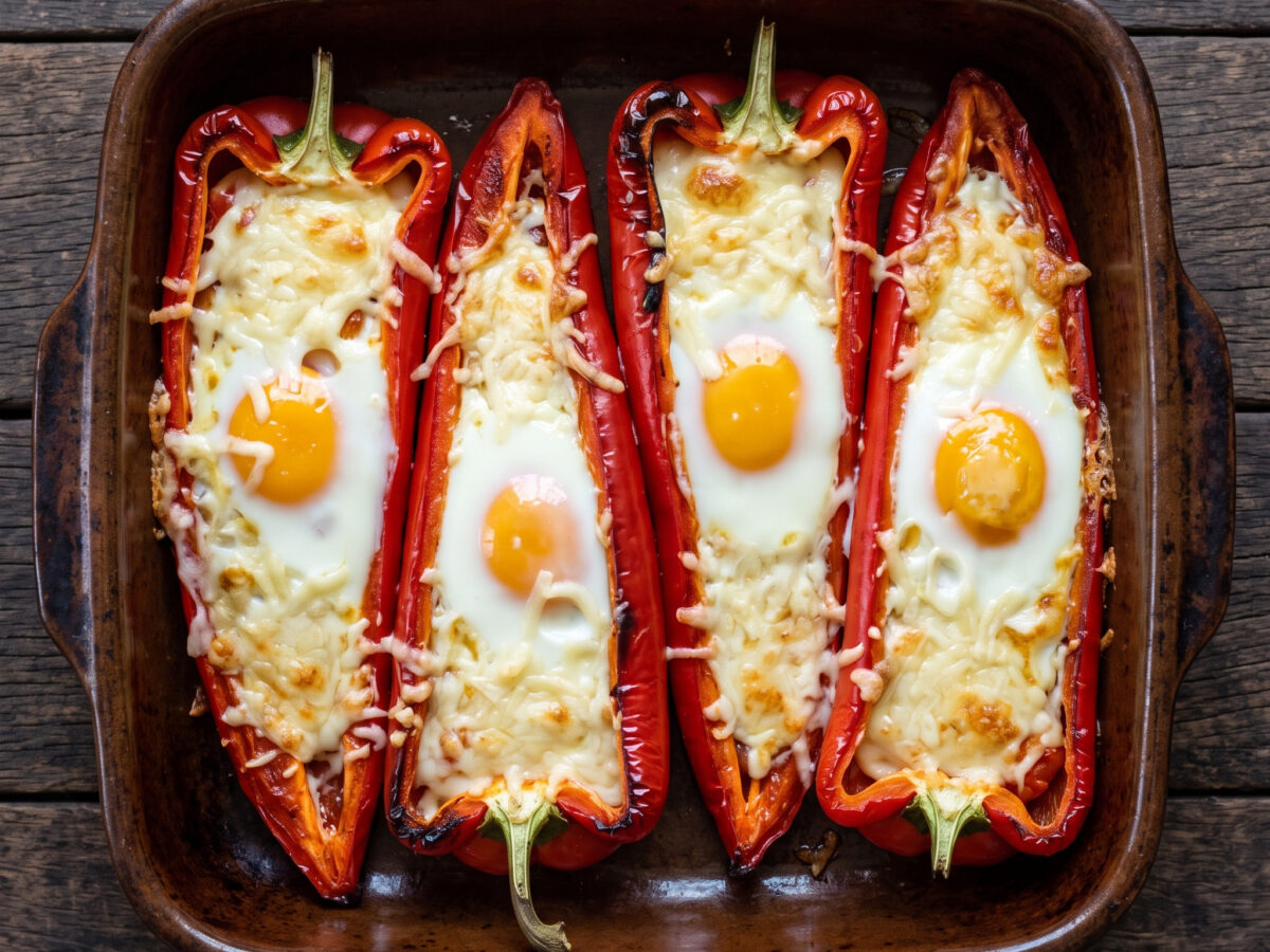 Morrones rellenos mit Ei und Käse