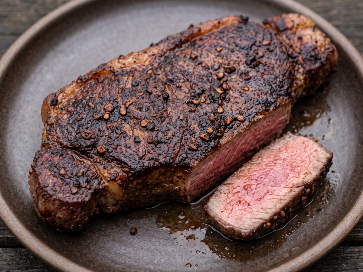 New York Strip Steak vom Zweizonengrill