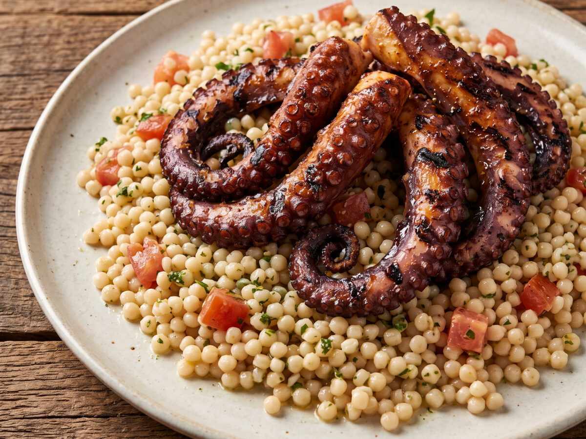 Oktopus mit rauchigen Rändern
