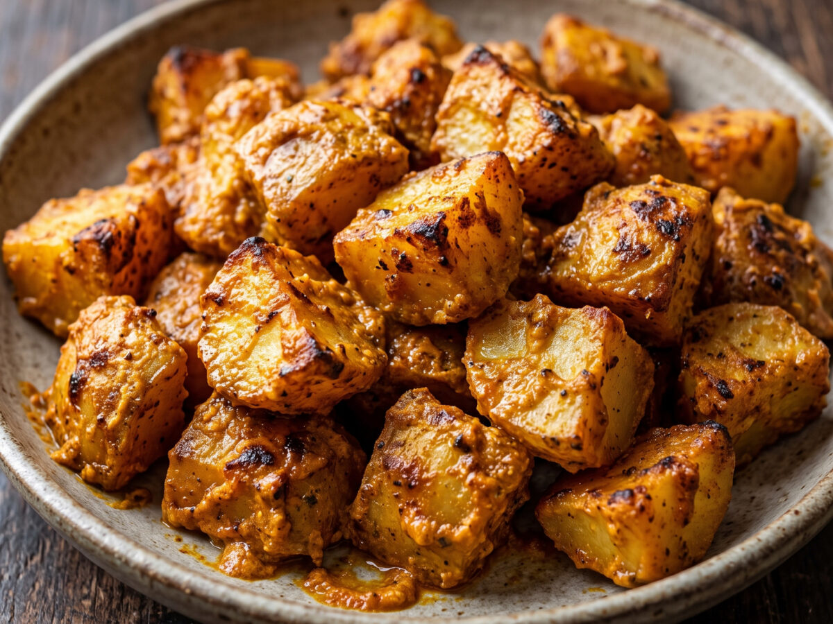 Pakistanisch inspirierte Aloo Tikka vom Grill