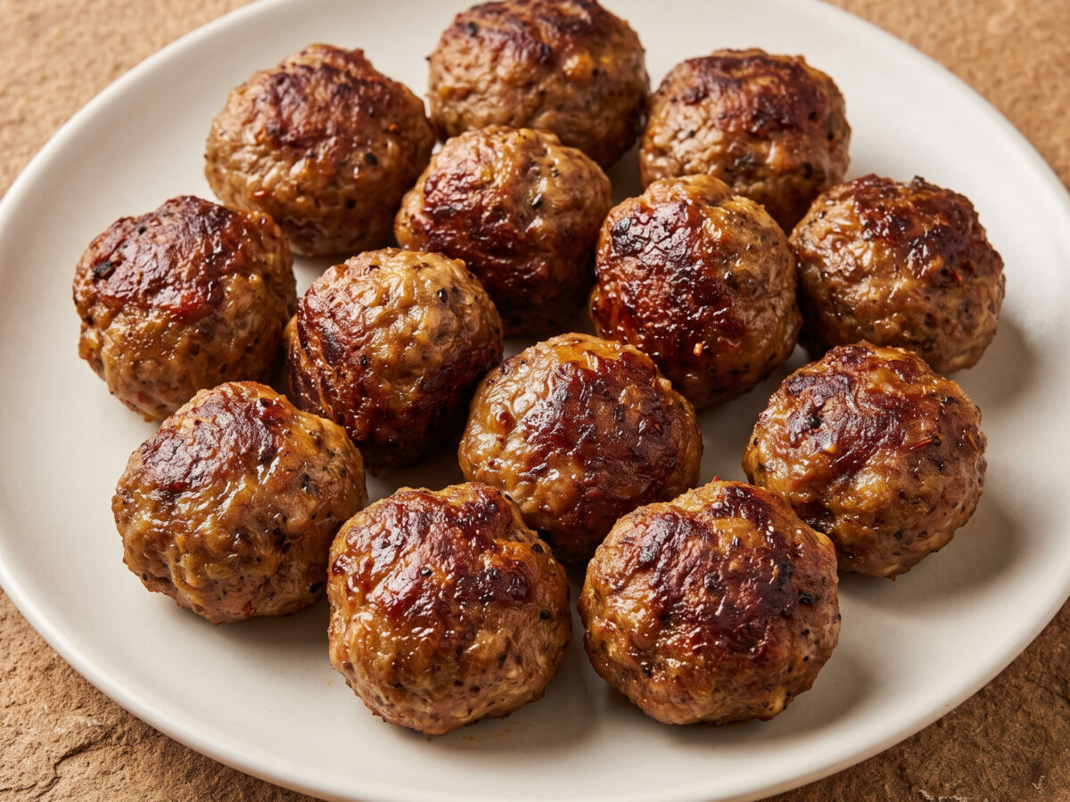 Pakistanisch inspirierte Lammwurstbällchen vom Grill